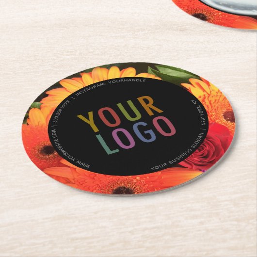 バーカスタムコースター会社のロゴ&写真 ラウンドペーパーコースター (アングル)