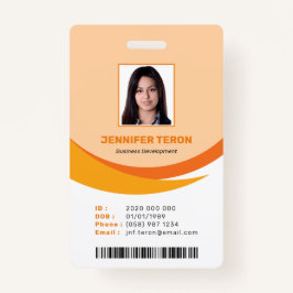 バーカスタムコーモダンド付きオレンジ色の従業員IDカード バッジ