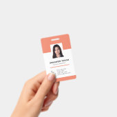 バーカスタムコーモダンド付きオレンジ色の従業員IDカード バッジ (手持ち)