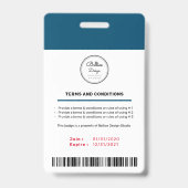 バーカスタムコーモダンド付き海軍の従業員IDカード バッジ (裏面)