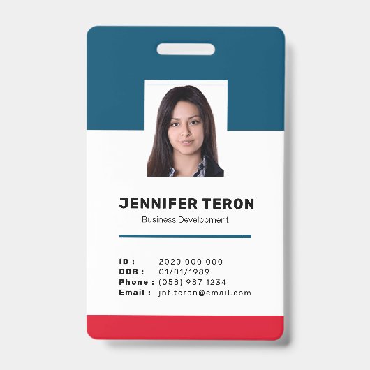 バーカスタムコーモダンド付き海軍の従業員IDカード バッジ (表面)