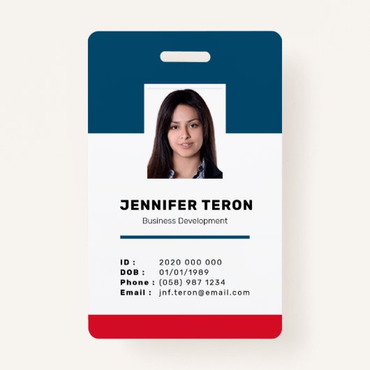 バーカスタムコーモダンド付き海軍の従業員IDカード バッジ (正面)