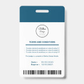 バーカスタムコーモダンド付き海軍の従業員IDカード バッジ (裏面)