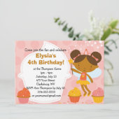 バーカスタムスデーパーティー-フェアリープリンセスカップケーキ 招待状 (スタンド正面)