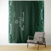 バーカスタム(ユダヤ教の)バル・ミツバーパーティーグリーン金ゴールドフォトブース タペストリー (インサイチュ)