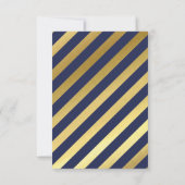 バーカスタム(ユダヤ教の)バル・ミツバーパーティートミー海軍+金ゴールド 招待状 (裏面)