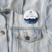 バーカスタム(ユダヤ教の)バル・ミツバーパーティーネイビーブルー金ゴールドアゲート 缶バッジ (インサイチュ)