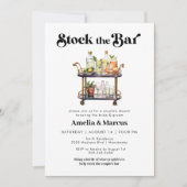 バーカップルのウェディングシャワーを保管する 招待状 (正面)