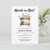 バーカップルのウェディングシャワーを保管する 招待状 (スタンド正面)