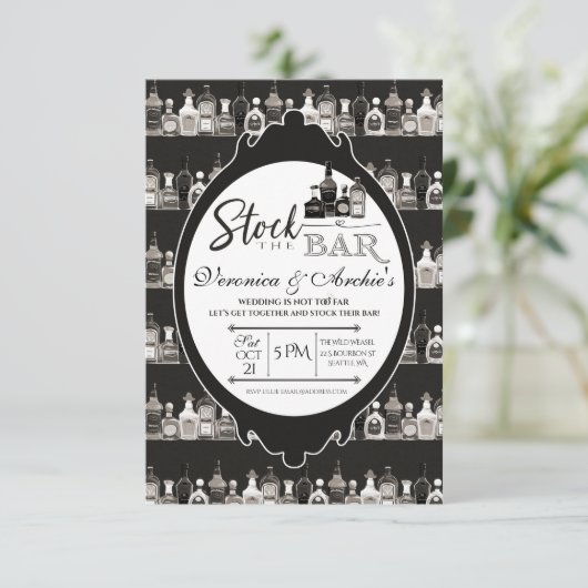 バーカップルのウェディングシャワー招待状 招待状 (スタンド正面)