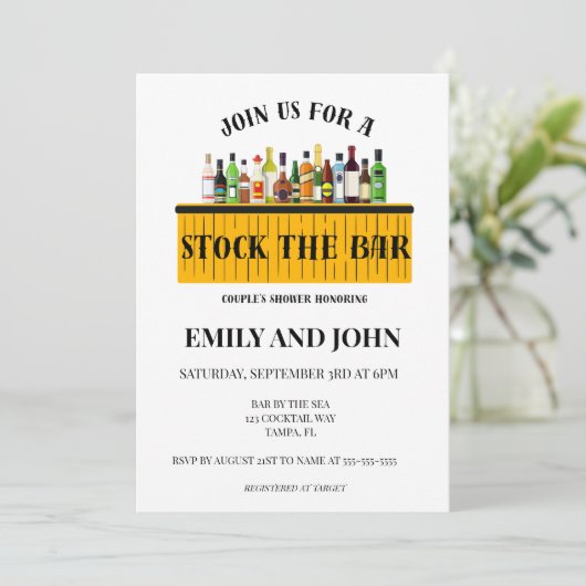 バーカップルのシャワーを予約する 招待状 (スタンド正面)