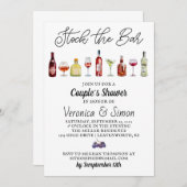 バーカップルのシャワーを蓄える 招待状 (正面/裏面)