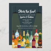 バーカップルのシャワー引っ越し祝いパーティーパーティー 招待状 (正面/裏面)