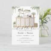 バーカップルのシャワー招待状をストック 招待状 (スタンド正面)