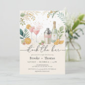 バーカップルのシャワー招待状をストック 招待状 (スタンド正面)