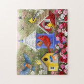 バーカラフルド&バードハウスフラワーガーデン ジグソーパズル (縦)