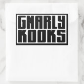 バーカースケートボード(GNARLY KOOKS)ステッカー 長方形シール (バッグ)