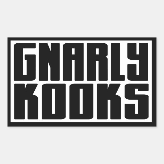 バーカースケートボード(GNARLY KOOKS)ステッカー 長方形シール (正面)