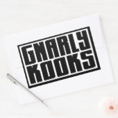 バーカースケートボード(GNARLY KOOKS)ステッカー 長方形シール (封筒)