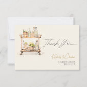 バーカートのカップルのシャワーをストック サンキューカード (正面)