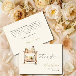 バーカートのカップルのシャワーをストック サンキューカード