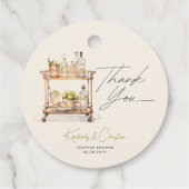 バーカートのカップルのシャワーをストック フェイバータグ (裏面)