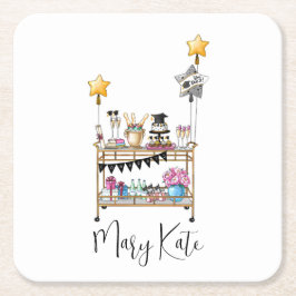 バーカート卒業 スクエアペーパーコースター