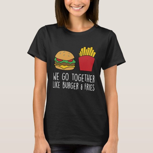 バーガおもしろいー引用文ハンバーガーチーズバーガー恋人3 Tシャツ (正面)