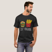 バーガおもしろいー引用文ハンバーガーチーズバーガー恋人4 Tシャツ (正面フル)