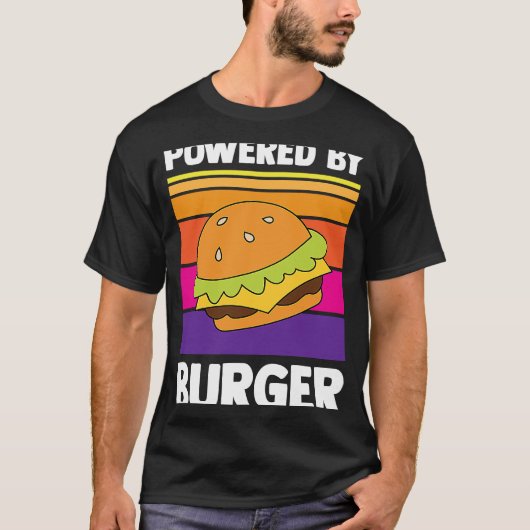 バーガおもしろいー引用文ハンバーガーチーズバーガー Tシャツ (正面)