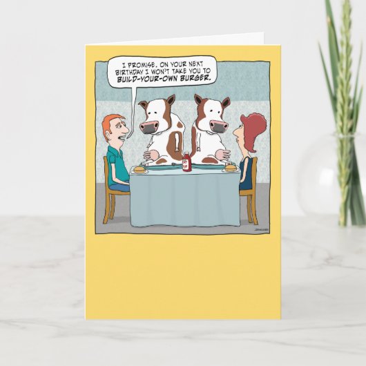 バーガおもしろいー牛の誕生日の構築 カード (正面)
