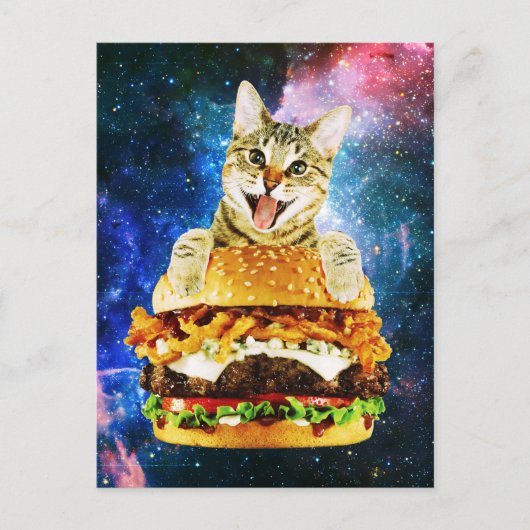 バーガおもしろいー猫宇宙 ポストカード (正面)