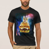 バーガおもしろいー猫宇宙 Tシャツ (正面)