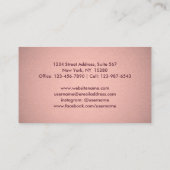 バーガエレガントンディ&バラ金ゴールドフフェイクォイルシェブロン 名刺 (裏面)