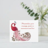 バーガエレガントンディ・ピーコック&フェパーソナライズされたザーズ 案内ポストカード (スタンド正面)