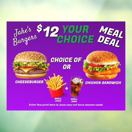 バーガカスタマイズーレストラン食事ディールプロモーション ウィンドウサイン (シート3)