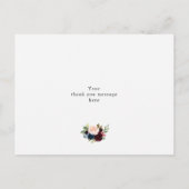 バーガニー·フローラ·ブリデスメイド·サンキューカード インビテーションポストカード (裏面)