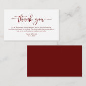 バーガモダンンディミニマリズムフォント結婚ズサンキュー エンクロージャーカード (正面/裏面)