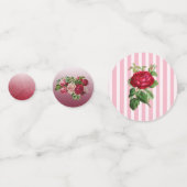 バーガンかわいらしディとピンクのフローラバラ紙吹雪 コンフェッティ (正面)