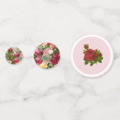 バーガンかわいらしディとピンクのフローラバラ紙吹雪 コンフェッティ (裏面)