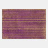 バーガンかわいらしディ燃えたオレンジストライプ色のパターン ラッピングペーパーシート (正面2)