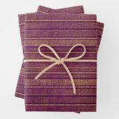 バーガンかわいらしディ燃えたオレンジストライプ色のパターン ラッピングペーパーシート (インサイチュ)