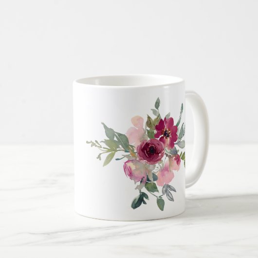 バーガンかわいらしディ・フローラ最高の・ナニー・エバー コーヒーマグカップ (正面右)