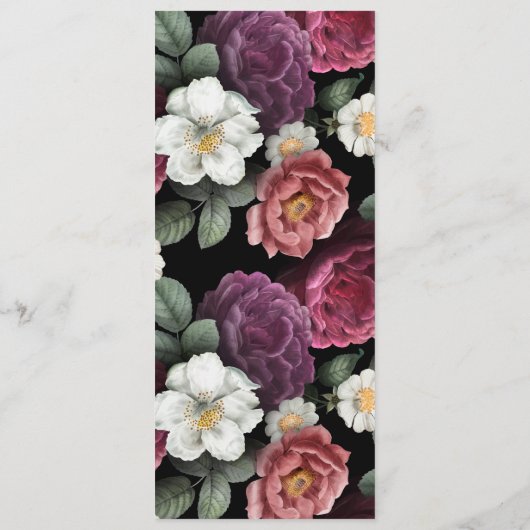 バーガンエレガントディとピンクの予約チェアの看板 メニュー (裏面)