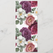 バーガンエレガントディとピンクの予約チェアの看板 メニュー (裏面)