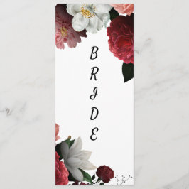 バーガンエレガントディとピンクの予約チェアの看板 メニュー