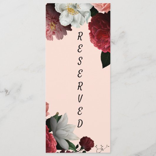 バーガンエレガントディとピンクの予約チェアの看板 メニュー (正面)