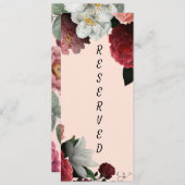 バーガンエレガントディとピンクの予約チェアの看板 メニュー (正面/裏面)