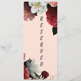 バーガンエレガントディとピンクの予約チェアの看板 メニュー