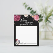 バーガンエレガントディとピンクの花のアドバイスカード (スタンド正面)